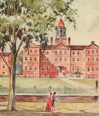 An illustration of New York Hospital, circa 1790s