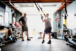 Amazing Patient Matt Long working out with a client