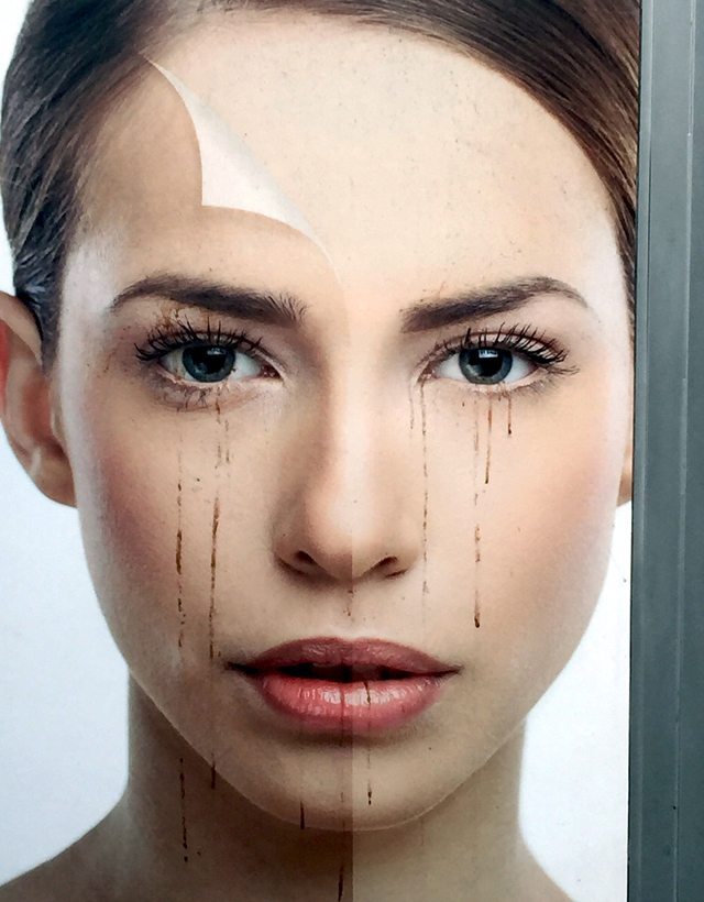 Photo of a woman on a billboard