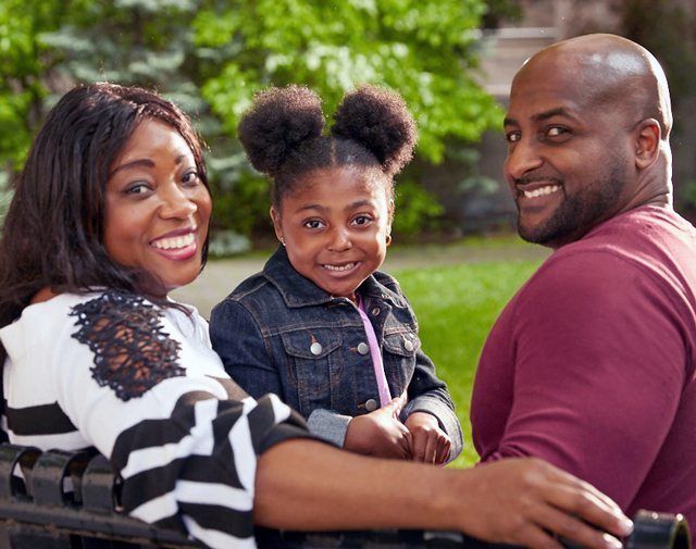Portrait of Amazing Patient Jenna Skeete and her parents