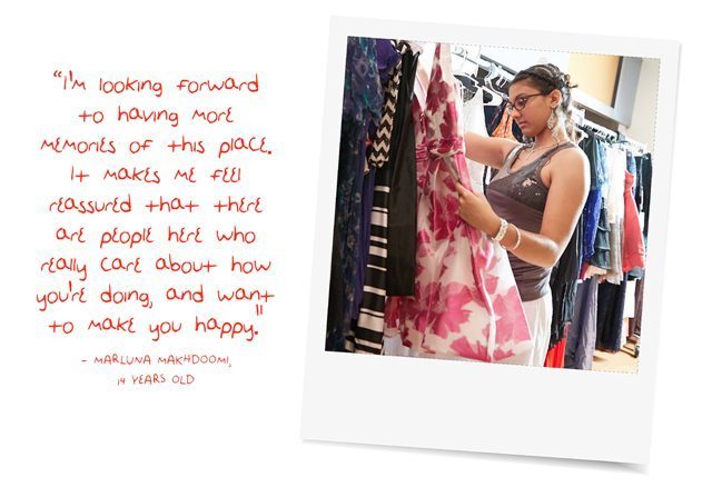 Marluna Makhdoomi choosing a prom dress
