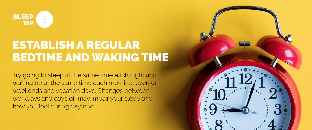 Text explaining the importance of establishing a regular sleep routine