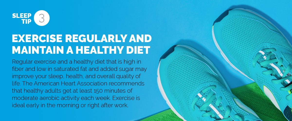 Text explaining the importance of regular exercise and a healthy diet