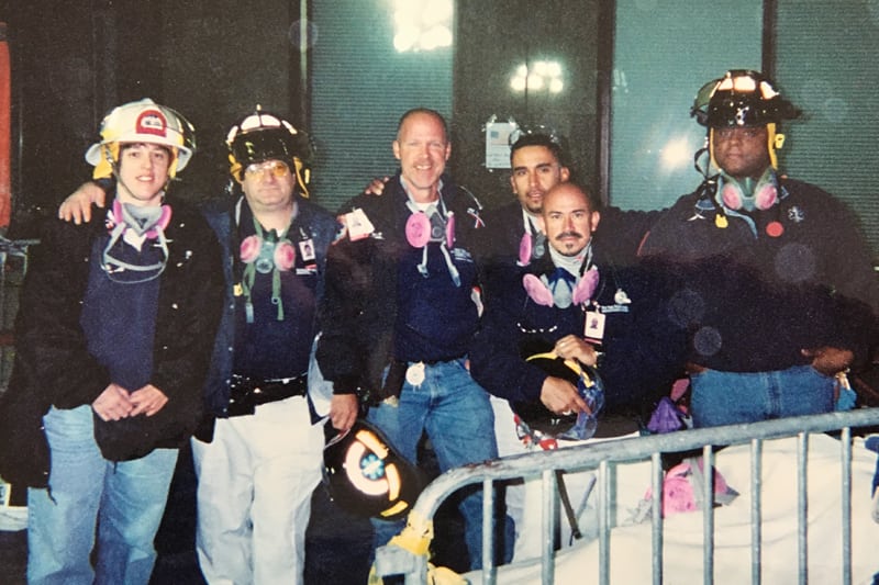 Steven Friend and other paramedics at the forward triage station