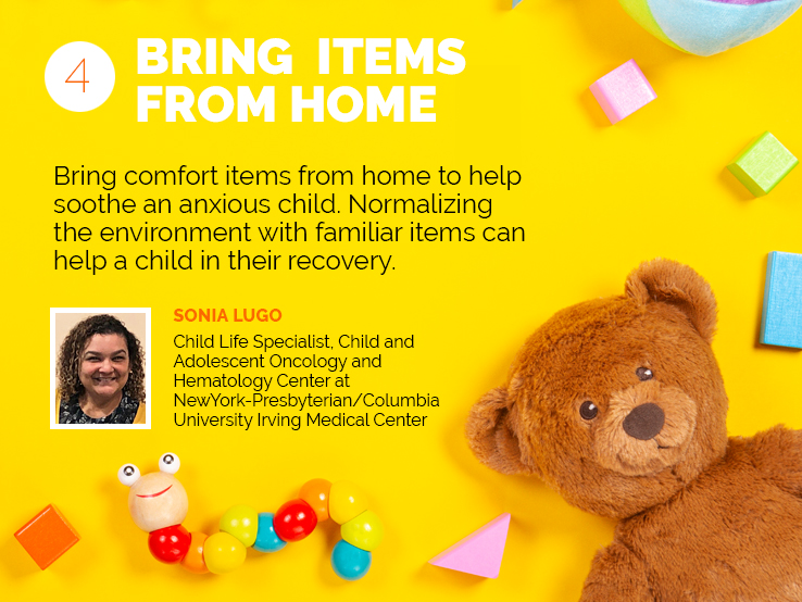 Text explaining why kids in the hospital need items from home to comfort them
