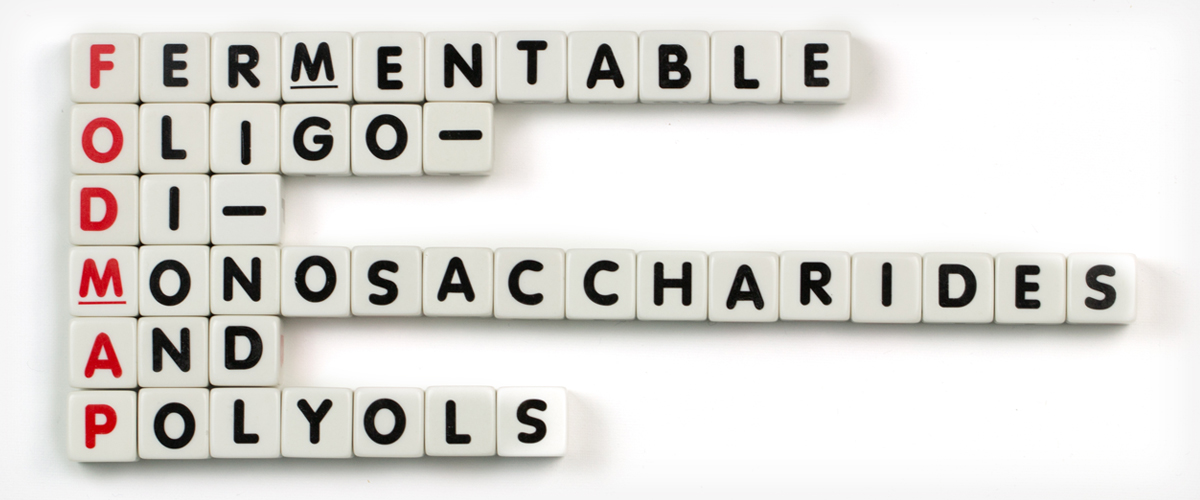 Letter tiles spelling out what FODMAP stands for