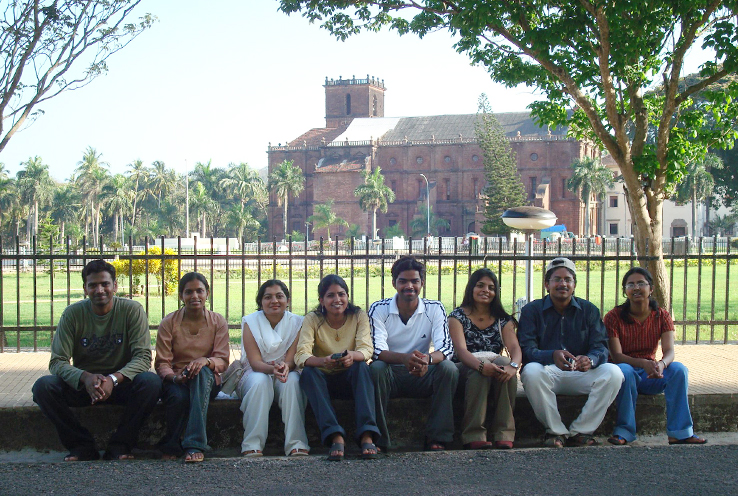 Sowmya with members of her medical school class in India