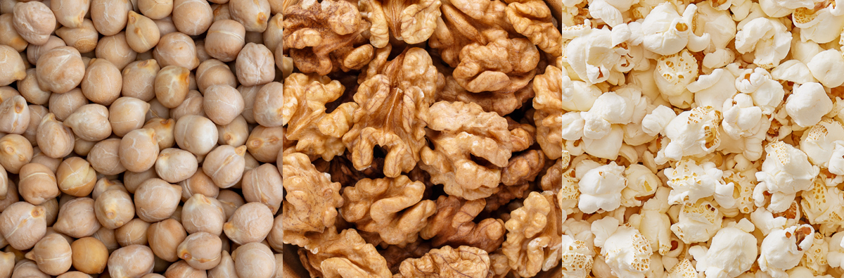 Chick peas, walnuts, and popcorn––3 doctor-approved kitchen staples.