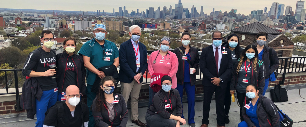 Health care workers from AUMS, one of the healthcare teams helping NYP during COVID-19.