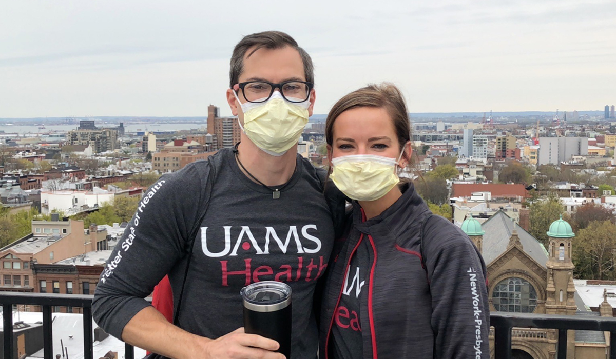 Richard Milam and Charity Martin from UAMS, one of the healthcare teams helping NYP during COVID-19.
