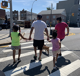 Agustin Tlathuetl and his family on a walk