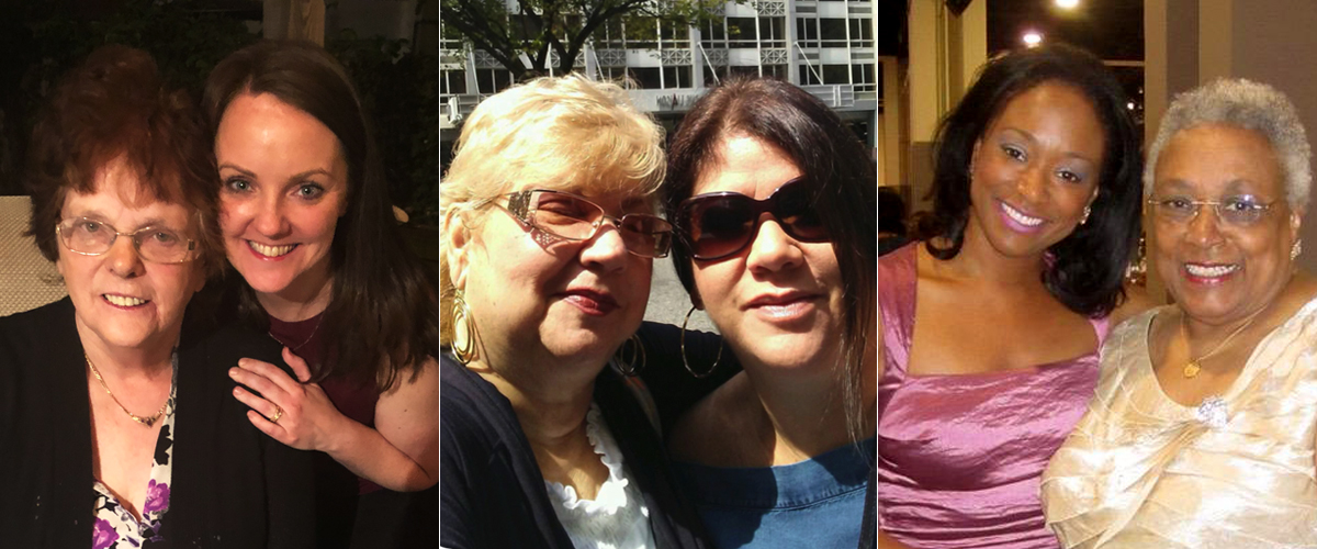 Triptych of mothers and daughters