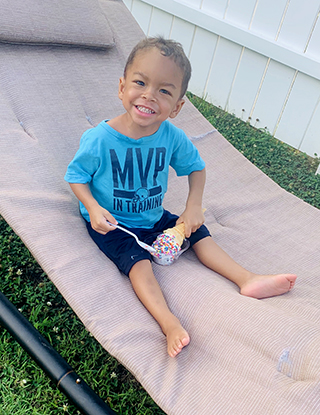 Ian Charles celebrates his third birthday after a successful pediatric liver trasnplant at NewYork-Presbyterian Morgan Stanley Children's Hospital.