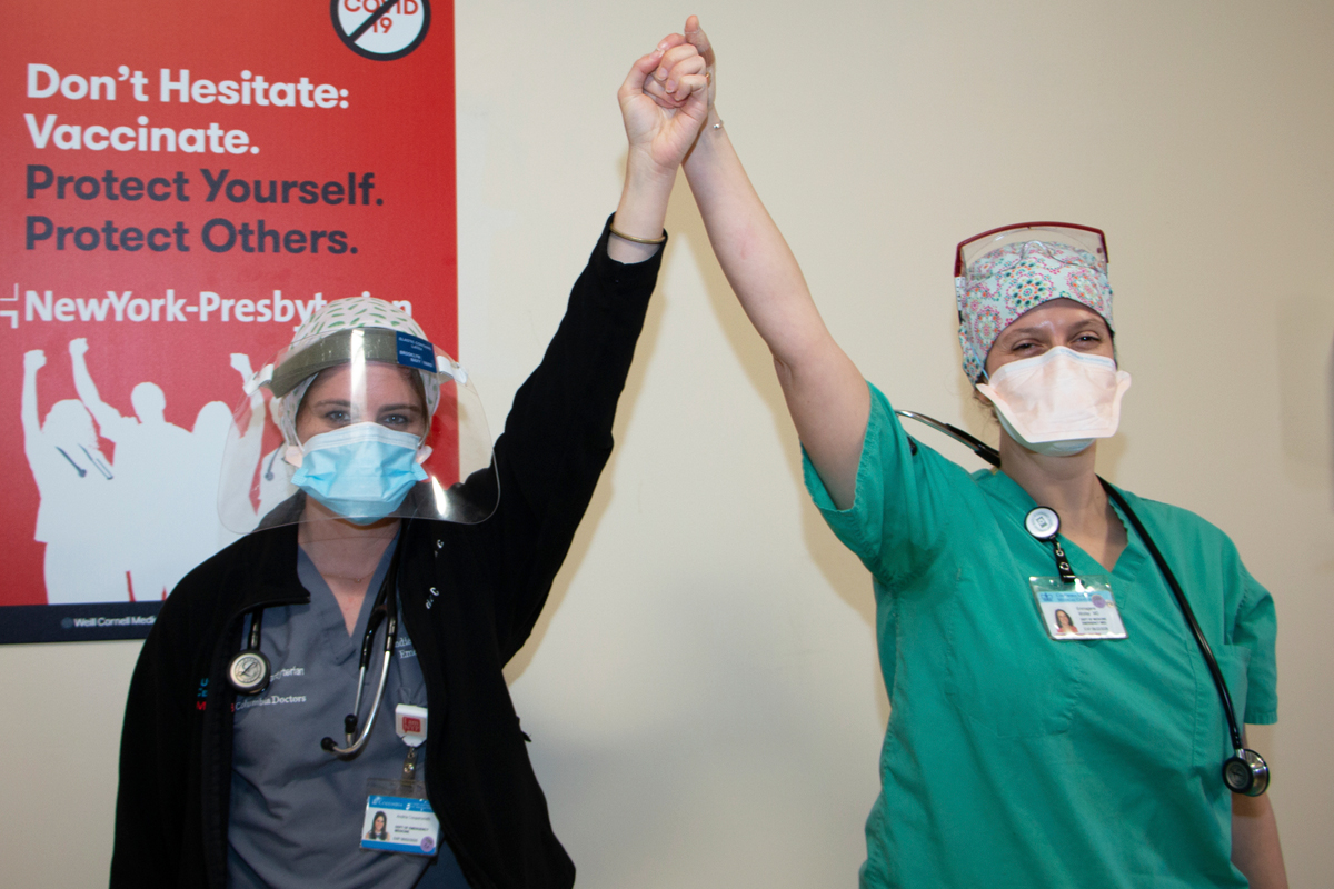 NYP staffers get COVID-19 vaccine
