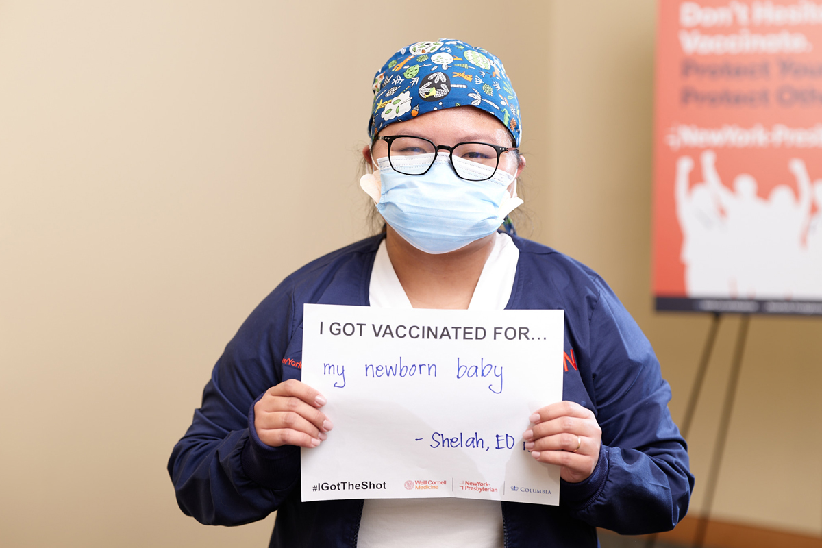 NYP staffer gets COVID-19 vaccine