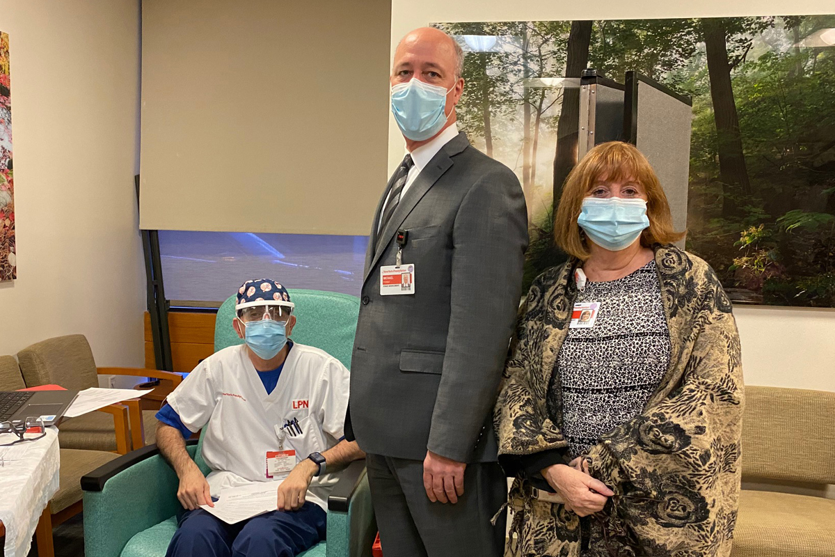 NYP staffer gets COVID-19 vaccine