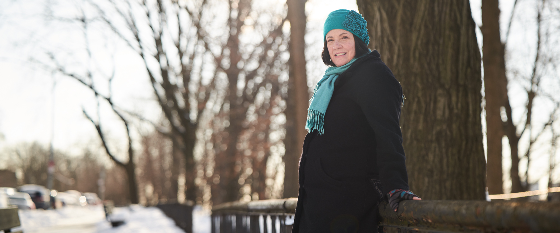 Mary Darby enjoys a stroll in the park.